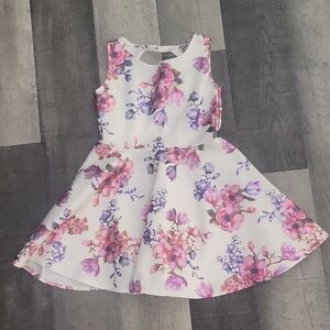 White and Cream Sleeveless Sundress for Wedding Guest